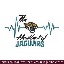 the heartbeat of jacksonville jaguars embroidery design, jaguars embroidery, nfl embroidery, logo sport embroidery.