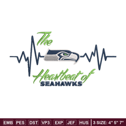 the heartbeat of seattle seahawks embroidery design, seattle seahawks embroidery, nfl embroidery, sport embroidery.