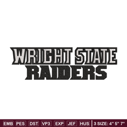 wright state logo embroidery design, ncaa embroidery, sport embroidery, logo sport embroidery,embroidery design