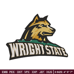 wright state logo embroidery design, sport embroidery, logo sport embroidery, embroidery design, ncaa embroidery.