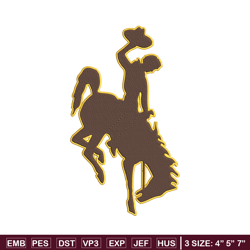 wyoming cowboys logo embroidery design, ncaa embroidery,sport embroidery, logo sport embroidery, embroidery design.