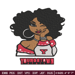 youngstown state girl embroidery design, ncaa embroidery, embroidery design, logo sport embroidery, sport embroidery