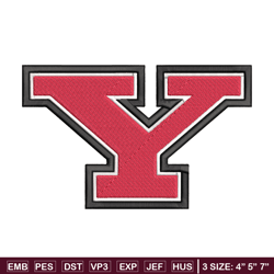 youngstown state logo embroidery design, ncaa embroidery, sport embroidery, logo sport embroidery, embroidery design.