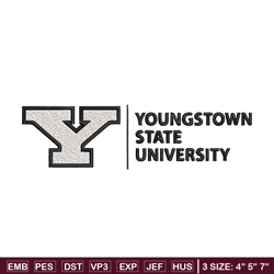 youngstown state logo embroidery design, ncaa embroidery, sport embroidery, logo sport embroidery, embroidery design