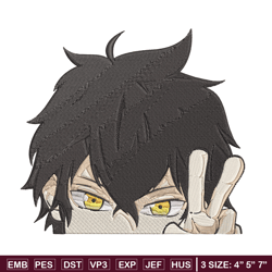 yuno peeker embroidery design, black clover embroidery, embroidery file, anime embroidery, anime shirt, digital download