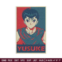 yusuke box embroidery design, yu yu hakusho embroidery, embroidery file, anime embroidery, anime shirt, digital download