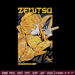 zenitsu poster embroidery design, demon slayer embroidery, embroidery file,anime embroidery,anime shirt,digital download