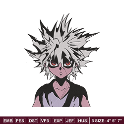 zoldyck killua embroidery design, hxh embroidery, embroidery file, anime embroidery, anime shirt, digital download