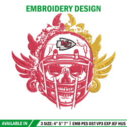 skull helmet kansas city chiefs embroidery design, kansas city chiefs embroidery, nfl embroidery, logo sport embroidery.