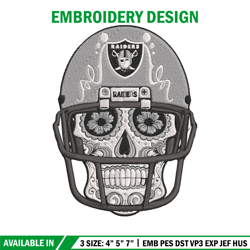 skull helmet las vegas raiders embroidery design, las vegas raiders embroidery, nfl embroidery, logo sport embroidery.