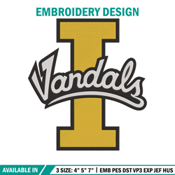 university of idaho logo embroidery design, ncaa embroidery, sport embroidery,logo sport embroidery,embroidery design