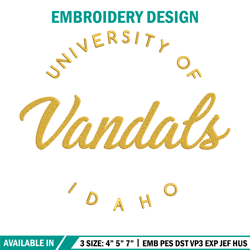 university of idaho logo embroidery design, sport embroidery, logo sport embroidery, embroidery design,ncaa embroidery