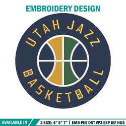utah jazz logo embroidery design, nba embroidery, sport embroidery, embroidery design,logo sport embroidery