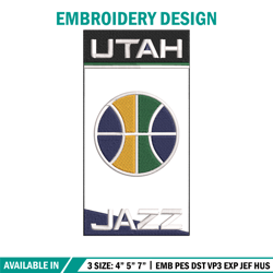 utah jazz logo embroidery design,nba embroidery, sport embroidery, embroidery design, logo sport embroidery