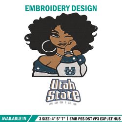 utah state girl embroidery design,ncaa embroidery,sport embroidery, logo sport embroidery, embroidery design