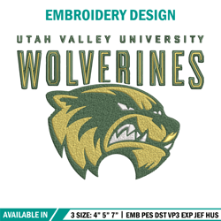 utah valley wolverines embroidery design, ncaa embroidery, sport embroidery, logo sport embroidery, embroidery design