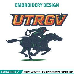 utrgv vaquero logo embroidery design, sport embroidery, logo sport embroidery,embroidery design, ncaa embroidery