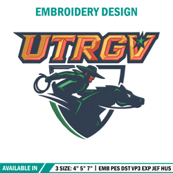 utrgv vaqueros logo embroidery design, ncaa embroidery, sport embroidery,logo sport embroidery,embroidery design