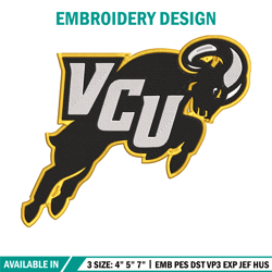 vcu rams logo embroidery design, ncaa embroidery,sport embroidery, logo sport embroidery, embroidery design