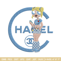 chanel blue girl embroidery design, chanel embroidery, embroidery file, brand embroidery, logo shirt, digital download