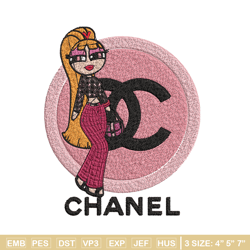 chanel pink girl embroidery design, chanel embroidery, embroidery file, brand embroidery, logo shirt, digital download