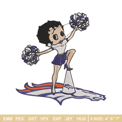 cheer betty boop denver broncos embroidery design, denver broncos embroidery, nfl embroidery, logo sport embroidery.