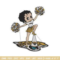 cheer betty boop jacksonville jaguars embroidery design, jaguars embroidery, nfl embroidery, logo sport embroidery.