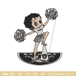 cheer betty boop las vegas raiders embroidery design, las vegas raiders embroidery, nfl embroidery, sport embroidery.