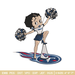 cheer betty boop tennessee titans embroidery design, tennessee titans embroidery, nfl embroidery, logo sport embroidery.