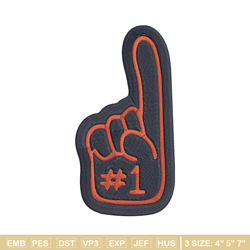 chicago bears foam finger embroidery design, bears embroidery, nfl embroidery, sport embroidery, embroidery design.