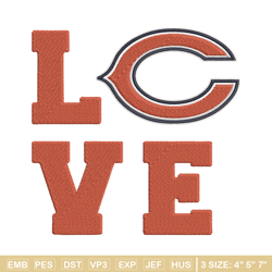 chicago bears love embroidery design, chicago bears embroidery, nfl embroidery, sport embroidery, embroidery design.