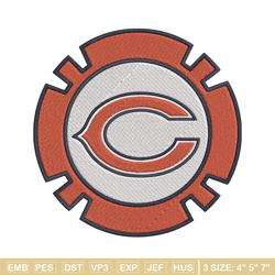 chicago bears poker chip ball embroidery design, bears embroidery, nfl embroidery, sport embroidery, embroidery design.