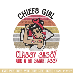 chiefs girl classy sassy and a bit smart assy embroidery design, chiefs embroidery, nfl embroidery, sport embroidery.