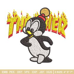 chilly willy thrasher embroidery design, chilly willy embroidery, cartoon design, embroidery file, digital download.