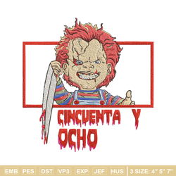 chucky box embroidery design, horror embroidery, embroidery file, anime embroidery, anime shirt, digital download