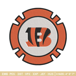 cincinnati bengals poker chip ball embroidery design, cincinnati bengals embroidery, nfl embroidery, sport embroidery.