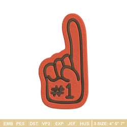 cleveland browns foam finger embroidery design, browns embroidery, nfl embroidery, sport embroidery, embroidery design.