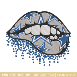 dallas cowboys dripping lips embroidery design, cowboys embroidery, nfl embroidery, sport embroidery, embroidery design