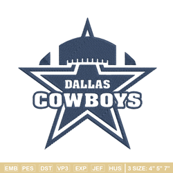 dallas cowboys star layers embroidery design, dallas cowboys embroidery, nfl embroidery, logo sport embroidery.