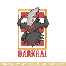 darkrai poster embroidery design, pokemon embroidery, embroidery file, anime embroidery, anime shirt, digital download