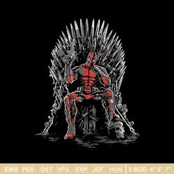 deadpool king embroidery design, deadpool embroidery, embroidery file, anime embroidery, anime shirt, digital download