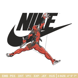 deadpool nike embroidery design, deadpool embroidery, embroidery file,nike embroidery, anime shirt, digital download