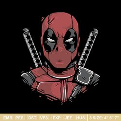 deadpool poster embroidery design, deadpool embroidery, embroidery file, anime embroidery, anime shirt, digital download