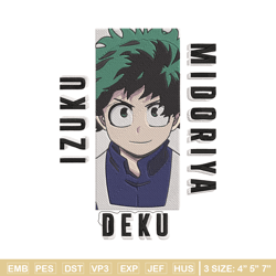 deku poster embroidery design, mha embroidery, embroidery file, anime embroidery, anime shirt, digital download