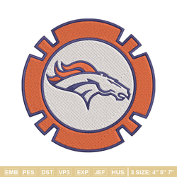 denver broncos poker chip ball embroidery design, denver broncos embroidery, nfl embroidery, logo sport embroidery.