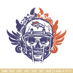 denver broncos skull helmet embroidery design, broncos embroidery, nfl embroidery, sport embroidery, embroidery design.