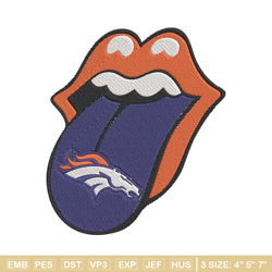 denver broncos tongue embroidery design, denver broncos embroidery, nfl embroidery, sport embroidery, embroidery design.