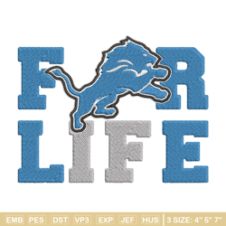 detroit lions for life embroidery design, detroit lions embroidery, nfl embroidery, sport embroidery, embroidery design.