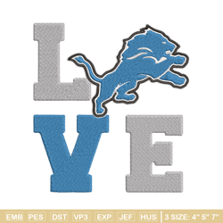 detroit lions love embroidery design, detroit lions embroidery, nfl embroidery, sport embroidery, embroidery design.