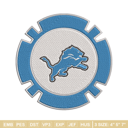 detroit lions poker chip ball embroidery design, lions embroidery, nfl embroidery, sport embroidery, embroidery design.